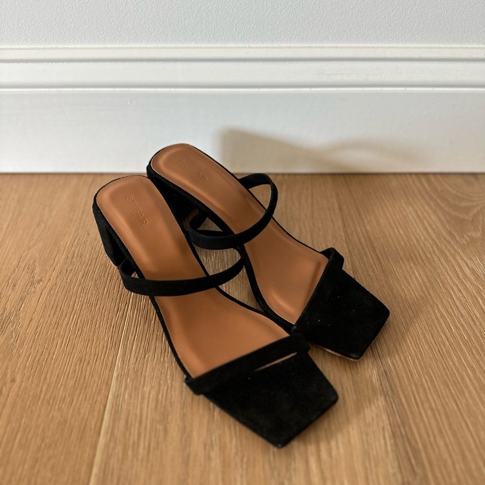 COPY - By Far Tanya Sandals 65mm Size 38 In Black Suede (Worn Once!)
